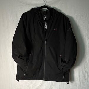 Tommy Hilfiger Men's Black Hooded Windbreaker